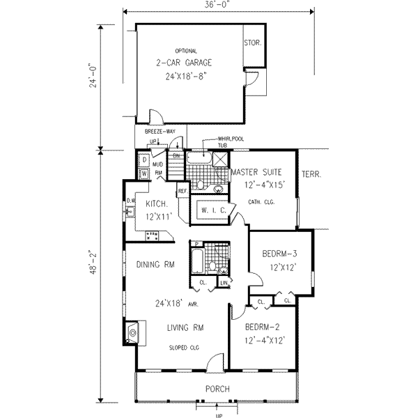 Country Floor Plan - Main Floor Plan #3-114