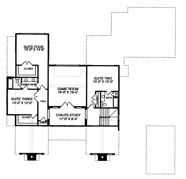 Architectural House Design - Colonial Floor Plan - Upper Floor Plan #413-826