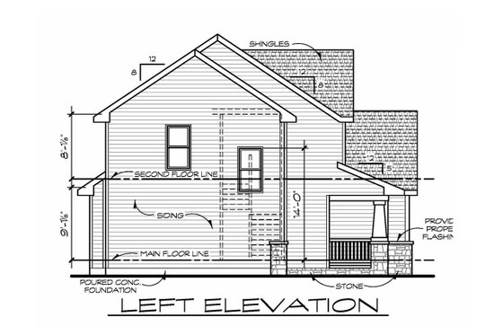 Exterior - Other Elevation 2 for Craftsman House Plan #20-2400 - 4 bed, 3 bath