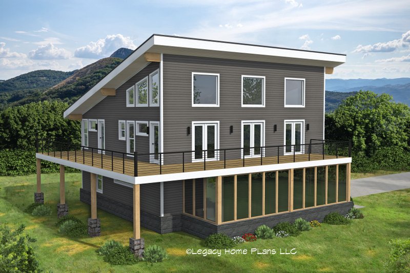 Architectural House Design - Exterior - Rear Elevation for Southern House Plan #932-854 - 3 bed, 2.5 bath