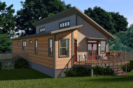 Exterior - Front Elevation 3 for Modern House Plan #79-292 - 3 bed, 2 bath