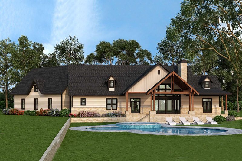 Home Plan - Exterior - Rear Elevation 1 for Craftsman House Plan #119-366 - 3 bed, 2.5 bath