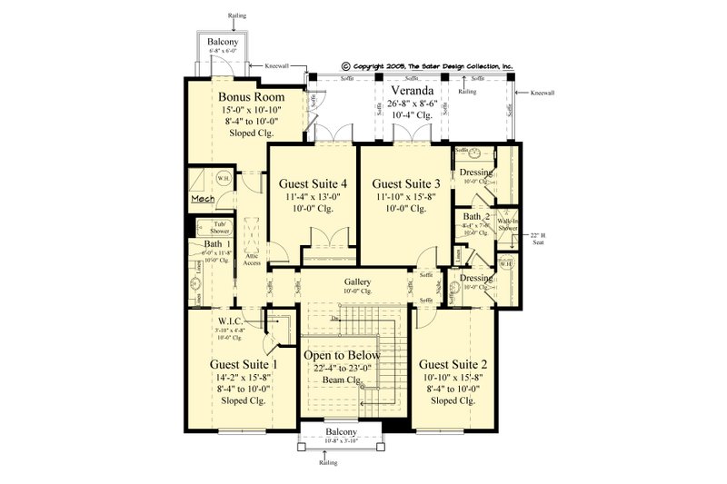 House Blueprint - Floor Plan - Upper Floor for Cottage House Plan #930-549 - 5 bed, 3.5 bath