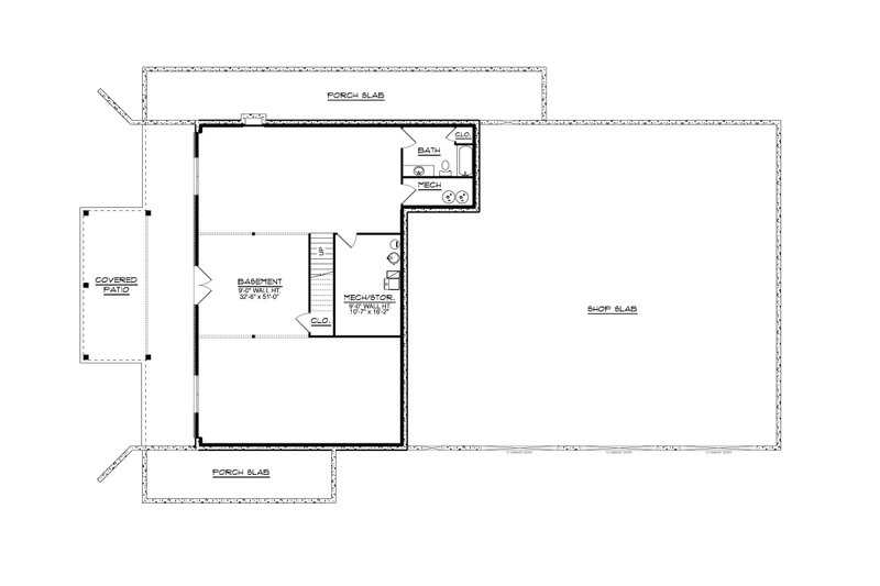 Architectural House Design - Floor Plan - Lower Floor for Barndominium House Plan #1064-375 - 5 bed, 6 bath