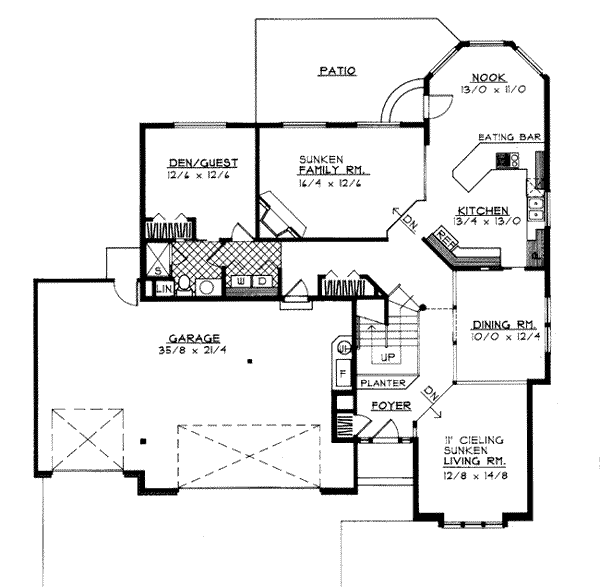 Architectural House Design - Traditional Floor Plan - Main Floor Plan #91-201