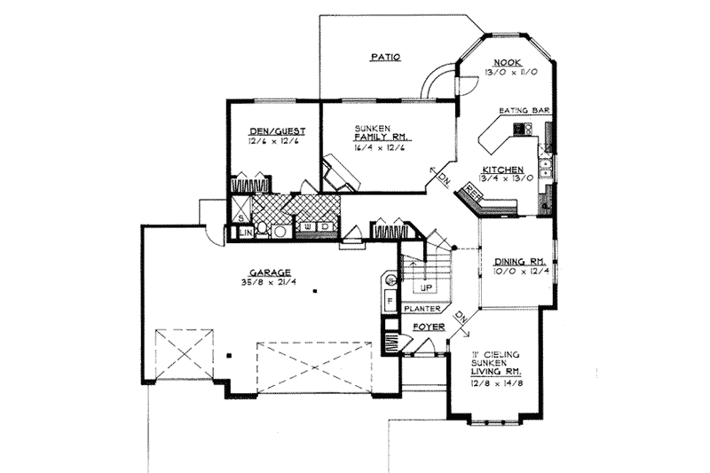 Home Plan - Floor Plan - Main Floor for Traditional House Plan #91-201 - 5 bed, 3 bath