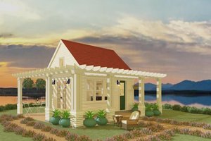 Cottage Exterior - Front Elevation Plan #917-11