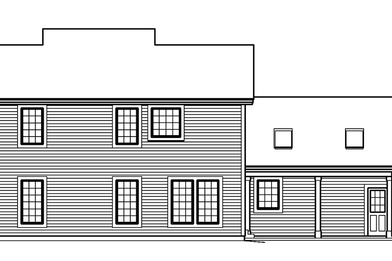 Architectural House Design - Exterior - Rear Elevation House Plan #57-581 - 4 bed, 3.5 bath