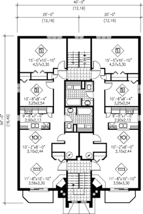 Contemporary Floor Plan - Upper Floor Plan #25-4225