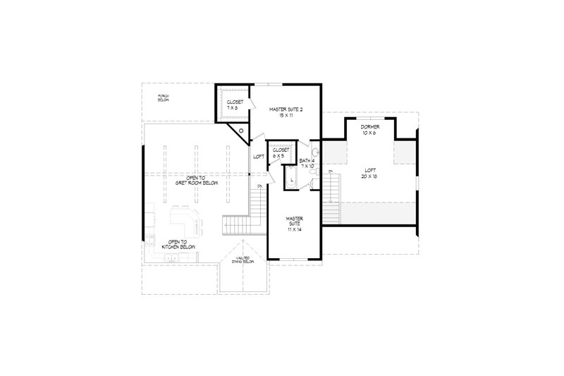 Dream House Plan - Floor Plan - Upper Floor for Country House Plan #932-327 - 3 bed, 4.5 bath