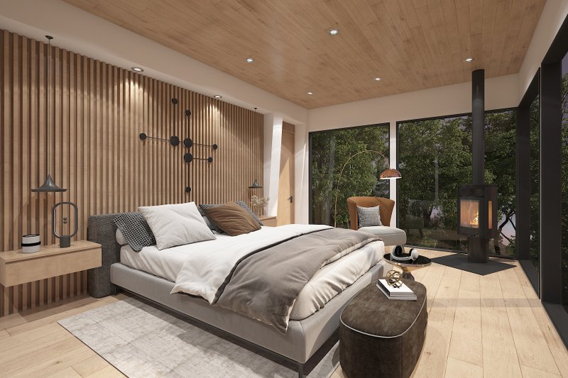 House Plan Design - Interior - Master Bedroom for Modern House Plan #123-125 - 2 bed, 2 bath
