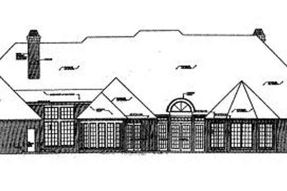 Exterior - Rear Elevation for European House Plan #310-520 - 4 bed, 4.5 bath