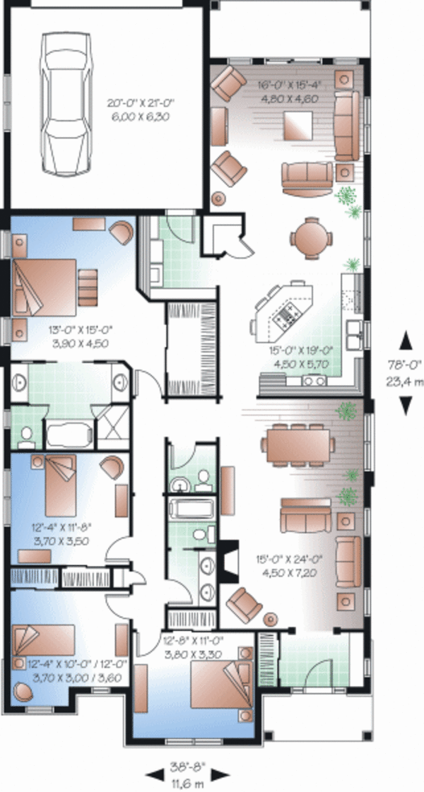 House Plan Design - Mediterranean Floor Plan - Main Floor Plan #23-2216