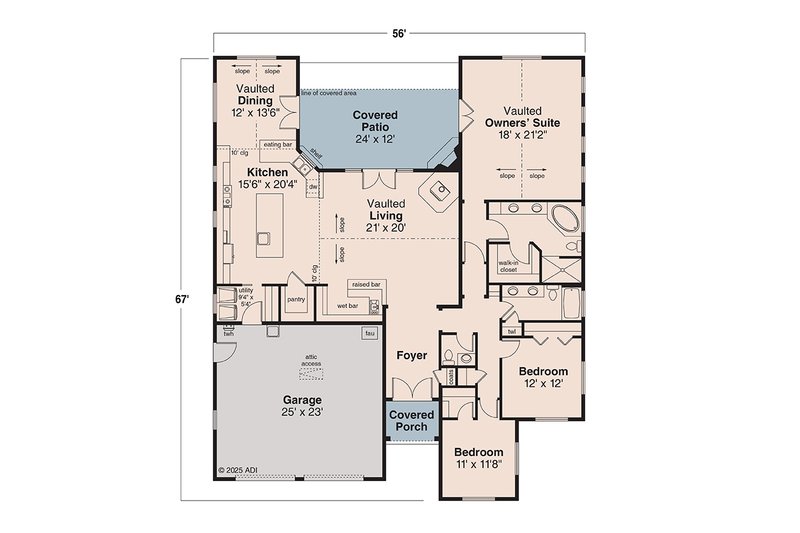 Home Plan - Floor Plan - Main Floor for Traditional House Plan #124-1117 - 3 bed, 2.5 bath