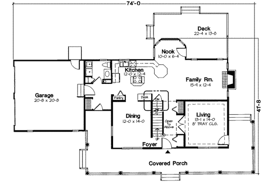 Floor Plan - Main Floor for Country House Plan #312-472 - 4 bed, 2.5 bath