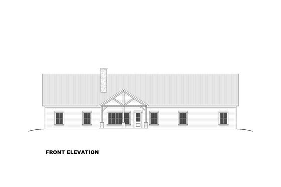 Exterior - Front Elevation 4 for Barndominium House Plan #1117-46 - 5 bed, 3.5 bath