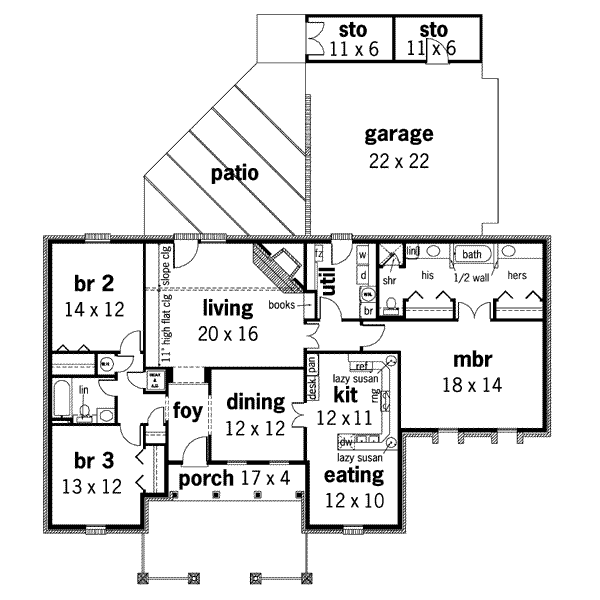 House Plan Design - European Floor Plan - Main Floor Plan #45-124