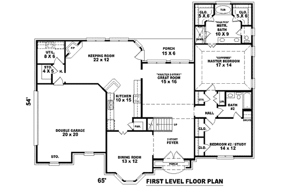Floor Plan - Main Floor for European House Plan #81-1072 - 3 bed, 3 bath