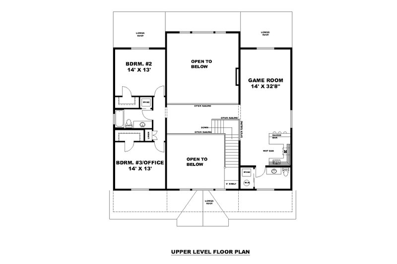 House Blueprint - Floor Plan - Upper Floor for Farmhouse House Plan #117-955 - 3 bed, 3.5 bath