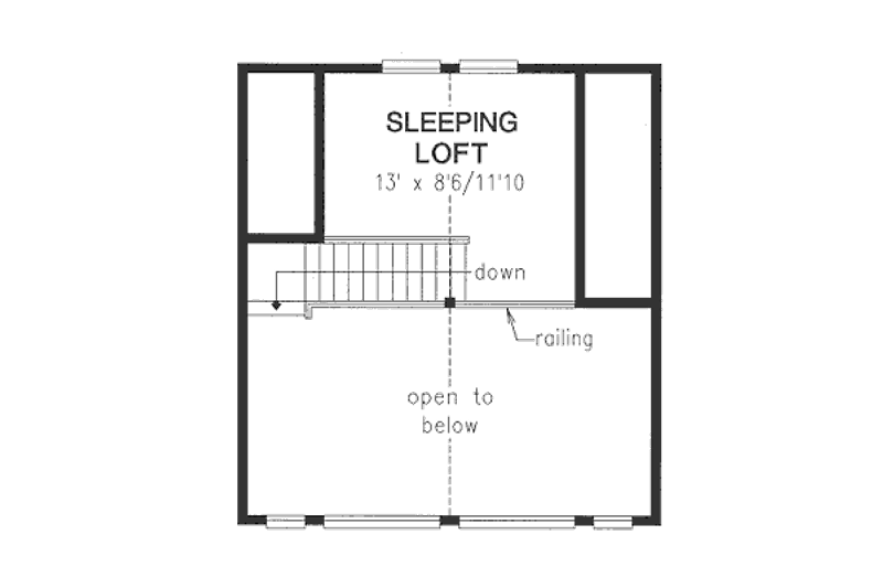 Dream House Plan - Floor Plan - Upper Floor for Cabin House Plan #18-4505 - 2 bed, 1 bath