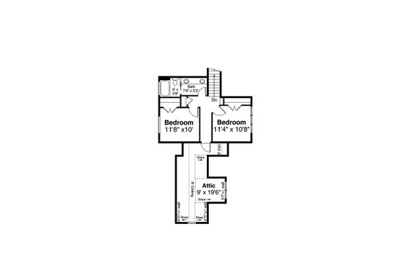 Craftsman Floor Plan - Upper Floor Plan #124-1213