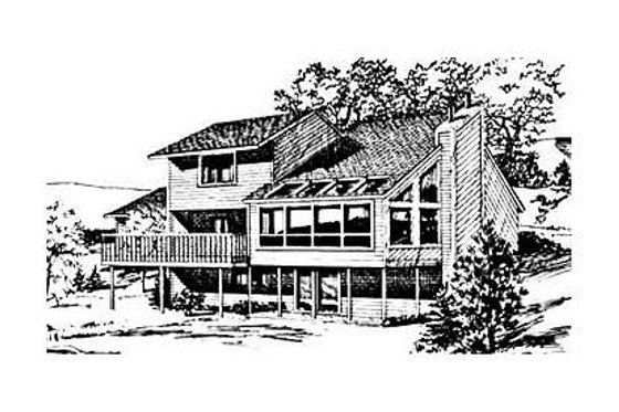 Exterior - Rear Elevation House Plan #320-151 - 3 bed, 2 bath