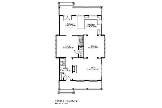 Floor Plan - Main Floor for Craftsman House Plan #528-3 - 3 bed, 2.5 bath