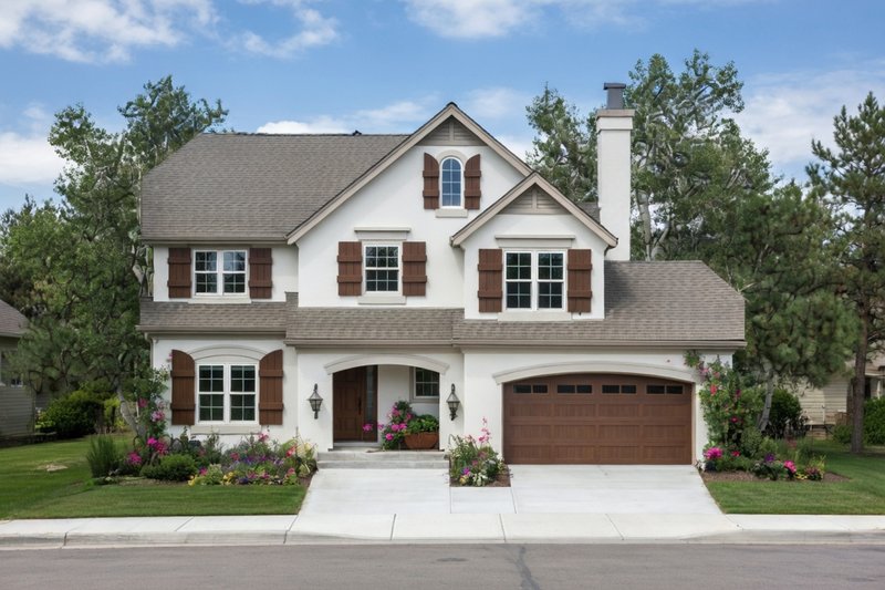 Dream House Plan - Exterior - Front Elevation 3 for European House Plan #20-2034 - 4 bed, 3.5 bath