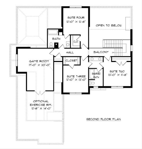 Tudor Floor Plan - Upper Floor Plan #413-884