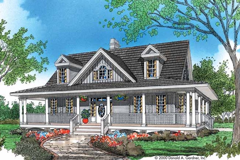 House Blueprint - Country Exterior - Front Elevation Plan #929-48