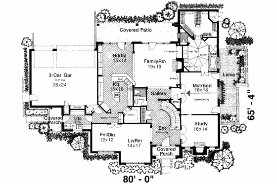 Floor Plan - Main Floor for European House Plan #310-196 - 4 bed, 3.5 bath