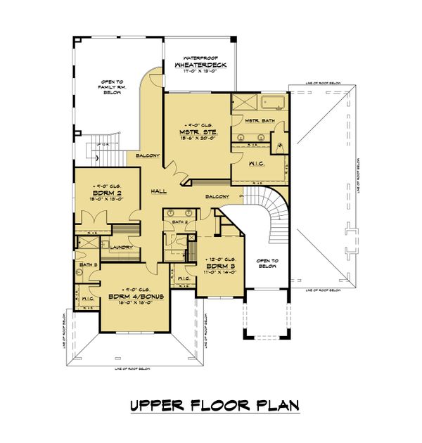 Architectural House Design - Mediterranean Floor Plan - Upper Floor Plan #1066-108