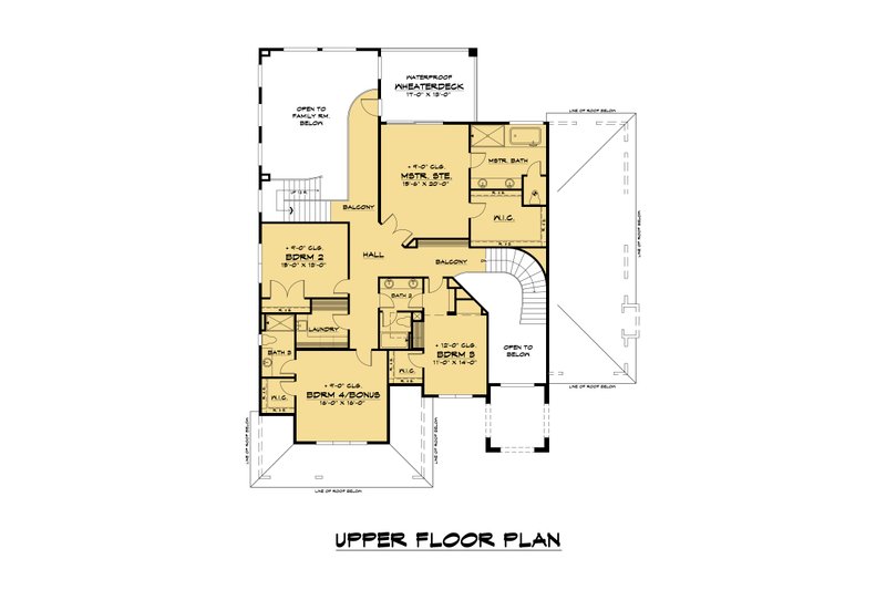 Dream House Plan - Floor Plan - Upper Floor for Mediterranean House Plan #1066-108 - 5 bed, 4.5 bath