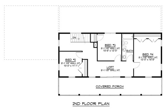 Floor Plan - Upper Floor for Barndominium House Plan #1064-338 - 4 bed, 2.5 bath