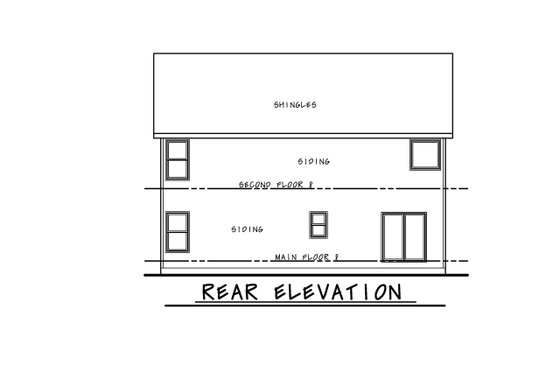 Exterior - Rear Elevation for Modern House Plan #20-2581 - 4 bed, 3.5 bath