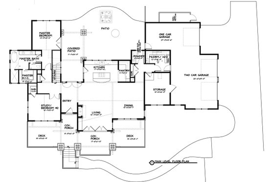 Floor Plan - Main Floor for Ranch House Plan #895-28 - 4 bed, 2.5 bath