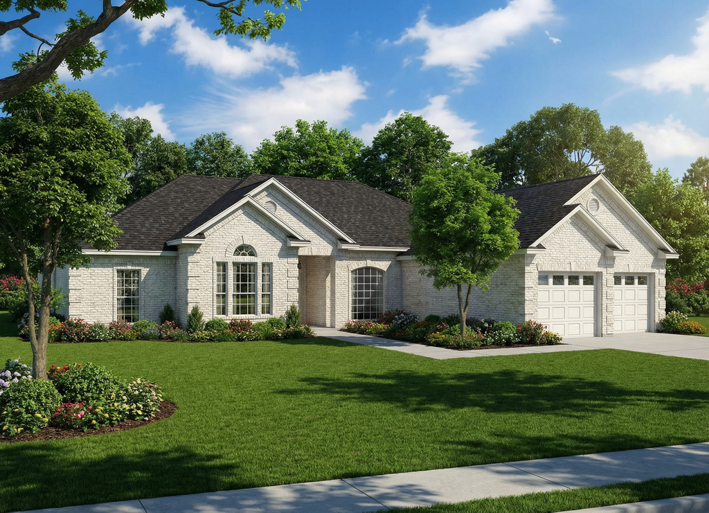 Exterior - Front Elevation 2 for European House Plan #17-157 - 4 bed, 3 bath