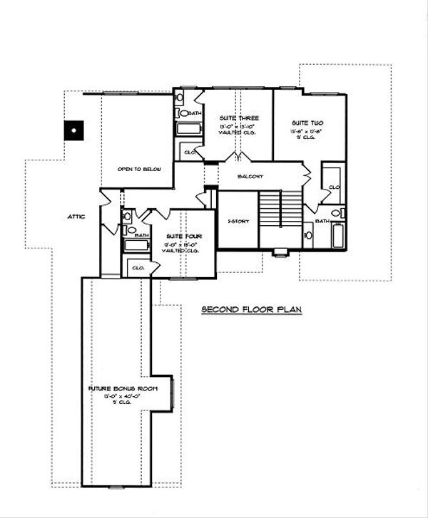 Home Plan - European Floor Plan - Upper Floor Plan #413-141
