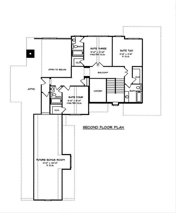 European Floor Plan - Upper Floor Plan #413-141