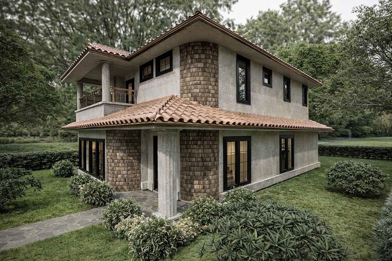 House Blueprint - Exterior - Other Elevation for Mediterranean House Plan #1101-62 - 2 bed, 2.5 bath