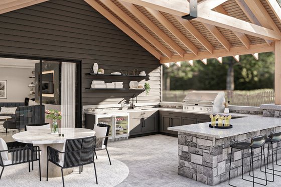 Exterior - Covered Porch for Craftsman House Plan #455-652, 1 bath