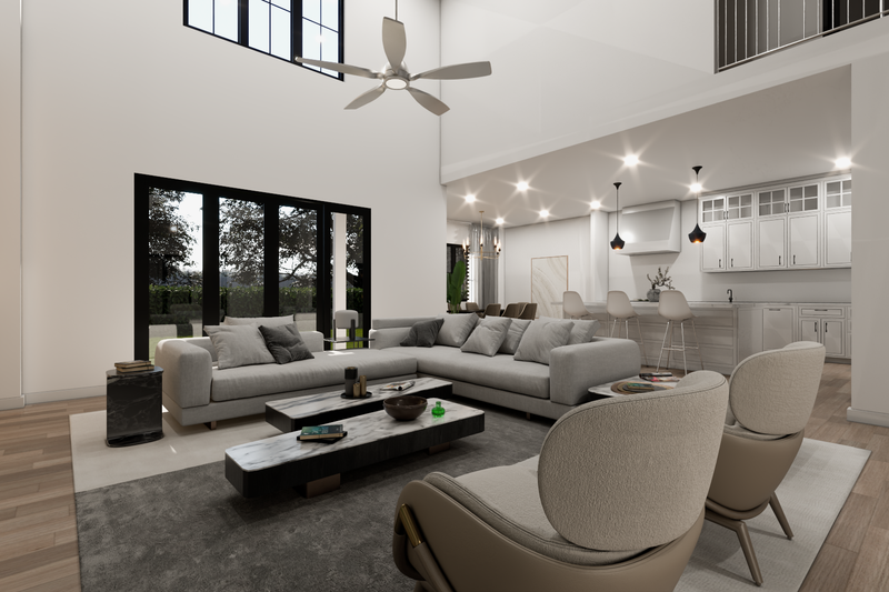 Architectural House Design - Interior - Family Room 1 for Farmhouse House Plan #1112-10 - 5 bed, 4 bath