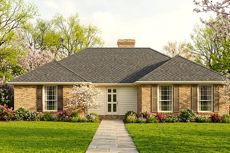 Dream House Plan - Exterior - Front Elevation 2 for Colonial House Plan #30-327 - 3 bed, 2 bath