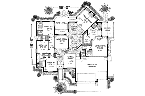 Floor Plan - Main Floor for European House Plan #310-217 - 4 bed, 3.5 bath