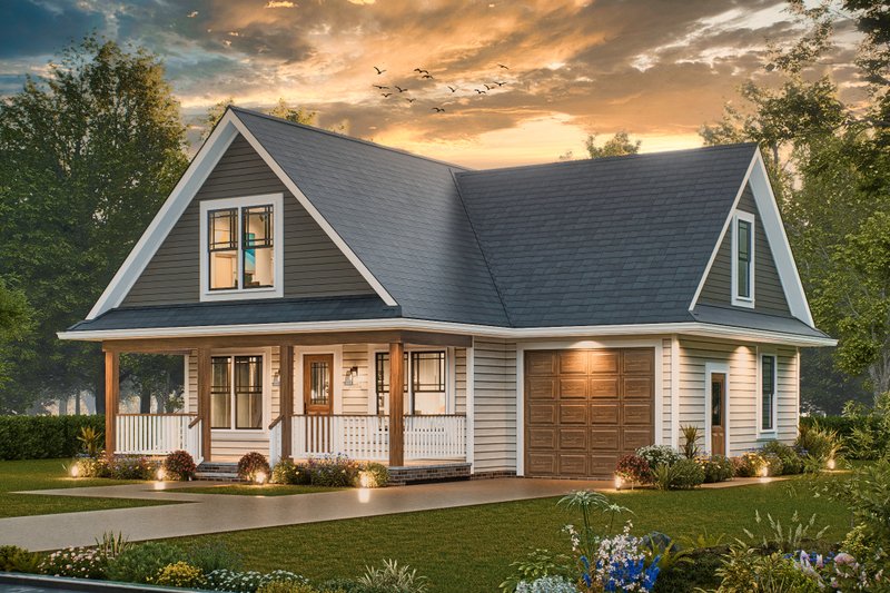 House Blueprint - Exterior - Front Elevation 7 for Farmhouse House Plan #54-627 - 3 bed, 2 bath