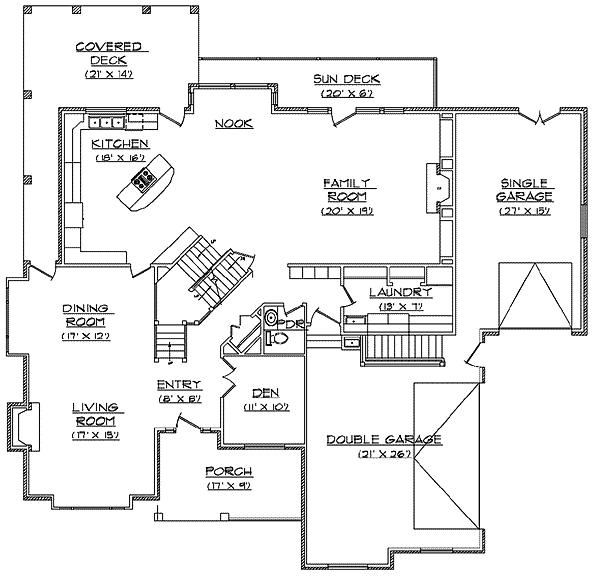 Traditional Floor Plan - Main Floor Plan #5-210