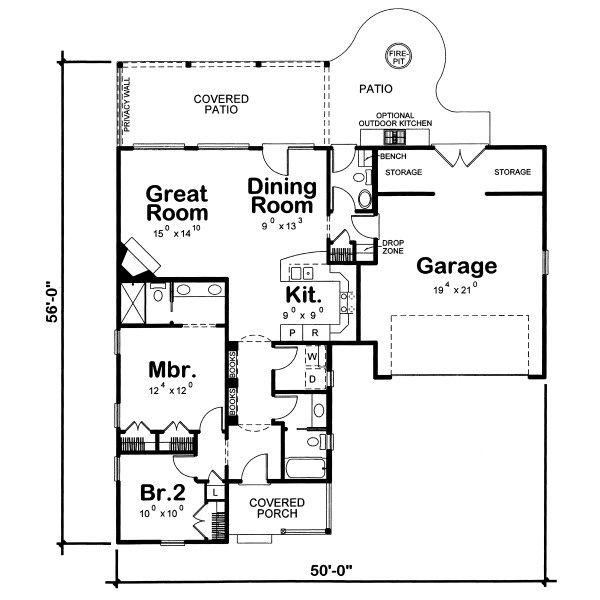 Traditional Floor Plan - Main Floor Plan #20-2074