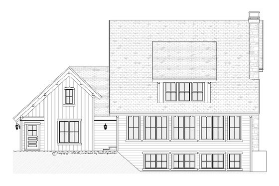 Exterior - Rear Elevation for Craftsman House Plan #901-4 - 4 bed, 3.5 bath