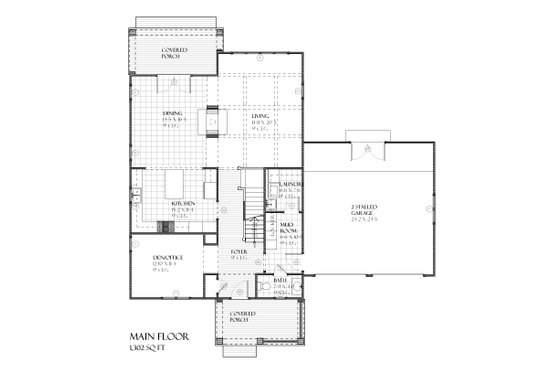 Floor Plan - Main Floor for Traditional House Plan #901-52 - 3 bed, 2.5 bath