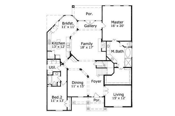 Floor Plan - Main Floor for European House Plan #411-697 - 5 bed, 4 bath